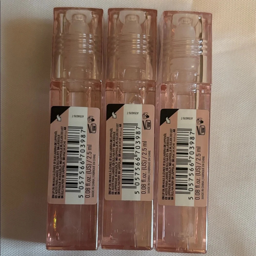 Makeup Revolution London Crystal Aura Lip Oil Rose Quartz Trio NIB